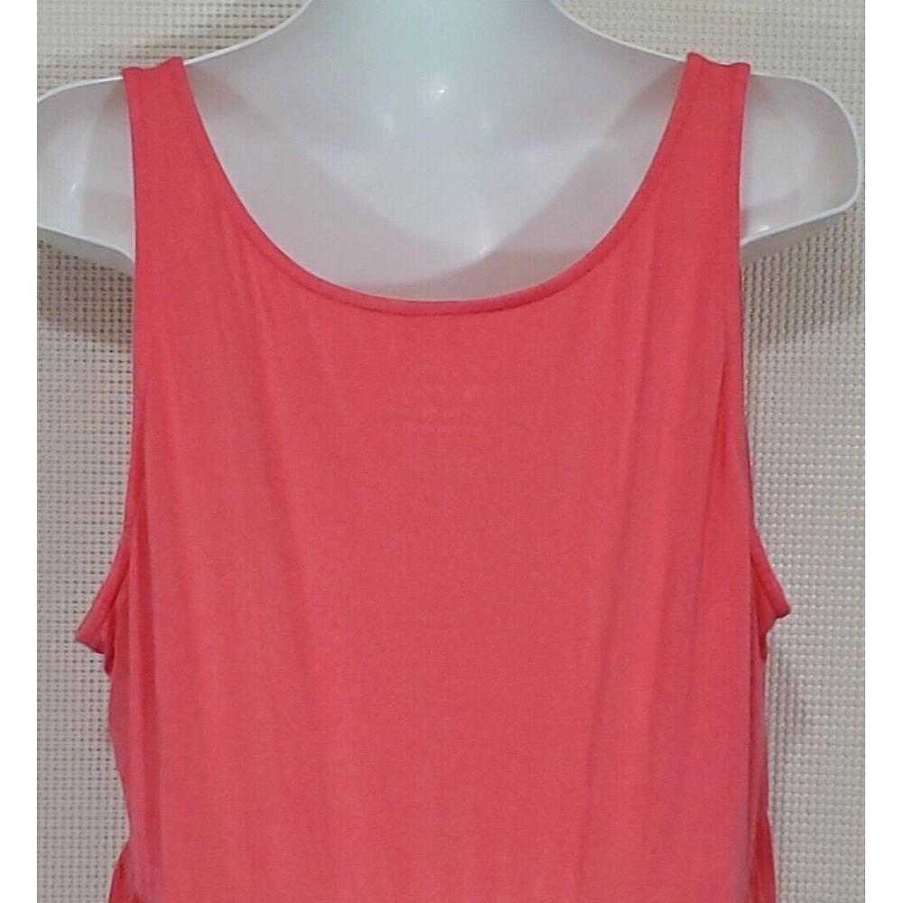 Torrid Dress 2 18 20 Coral Pink Super Soft Knit Tank Midi Pockets Sheath - Picture 5 of 7